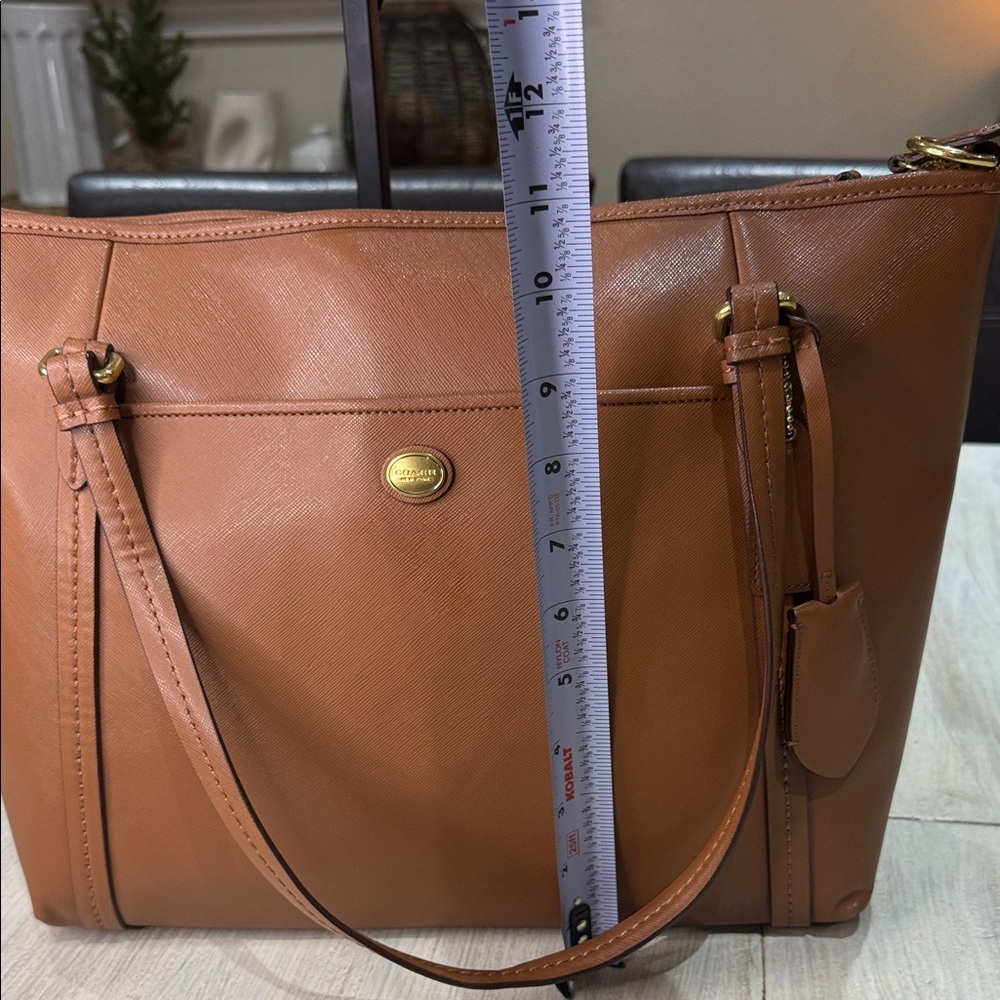 Coach Tan Leather Tote/Crossbody Bag - Picture 12 of 14